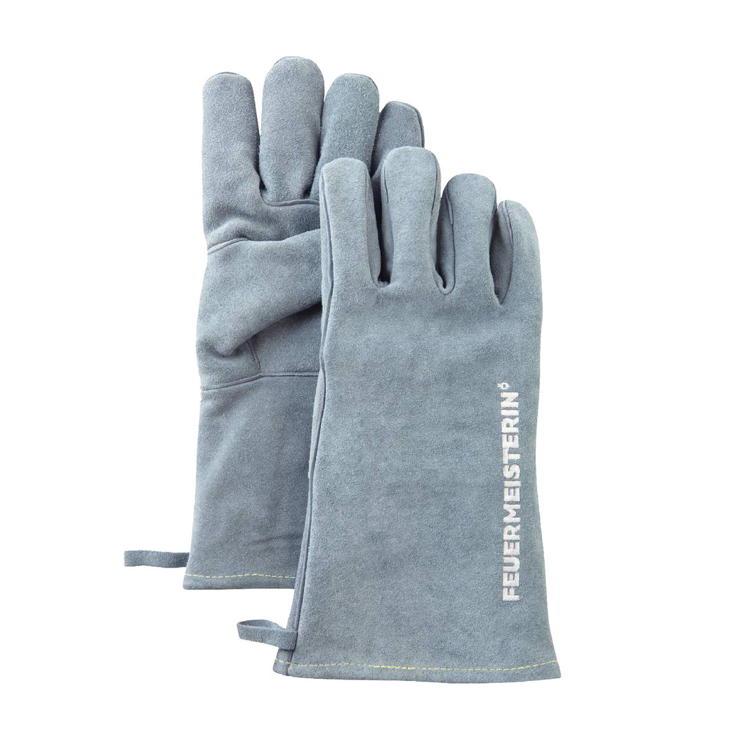 Feuermeisterin® Spaltleder Grillhandschuhe, grau (501736G13)