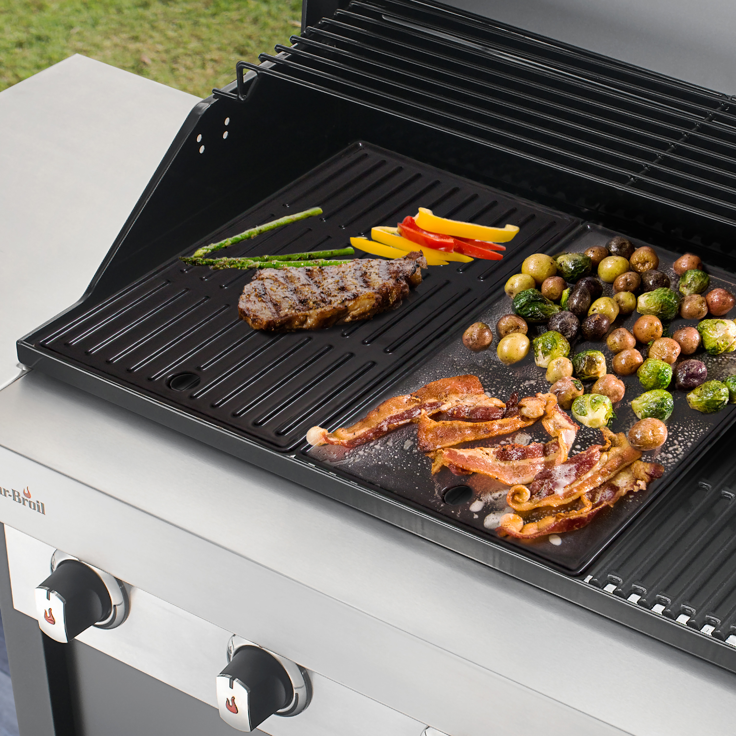 Char-Broil® Zweiseitige Gussplatte für 3-Brenner (140008) - Char-Broil